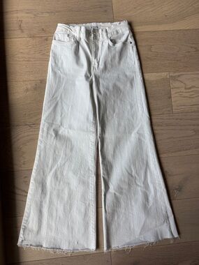 Frame Denim Women's White Wide Leg Flare Jeans